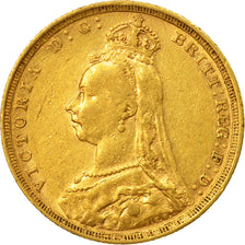 Moneta, Australia, Victoria, Sovereign, 1890, Sydney, BB+, Oro, KM:10