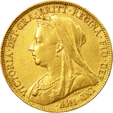 Coin, Australia, Victoria, Sovereign, 1899, Perth, EF(40-45), Gold, KM:13
