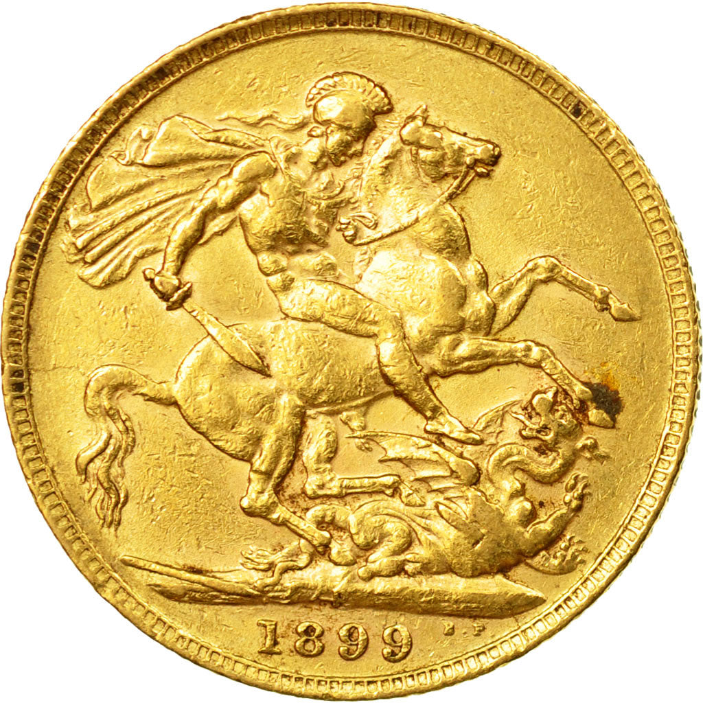Coin, Australia, Victoria, Sovereign, 1899, Perth, EF(40-45), Gold, KM:13