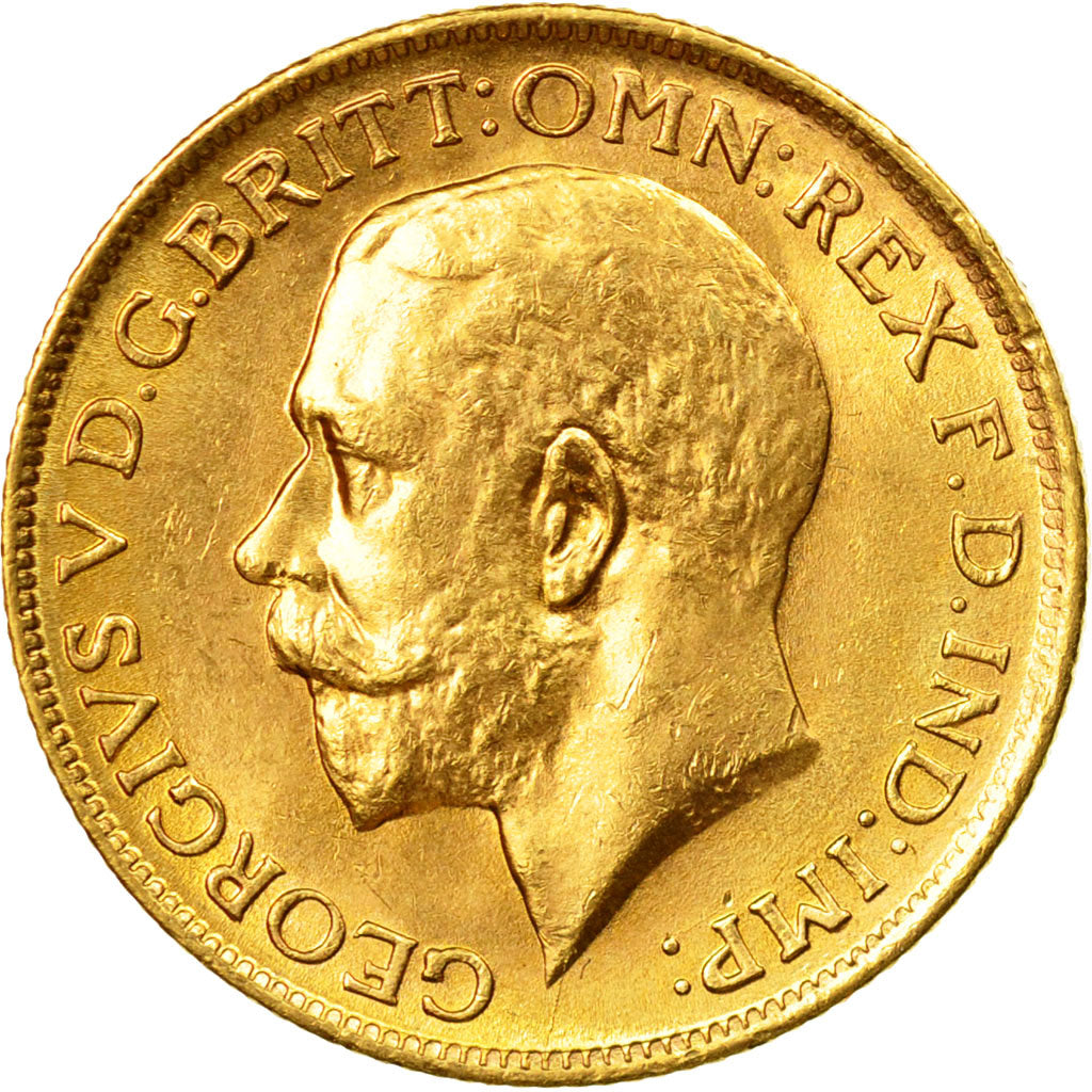 Coin, Australia, George V, Sovereign, 1918, Sydney, MS(63), Gold, KM:29