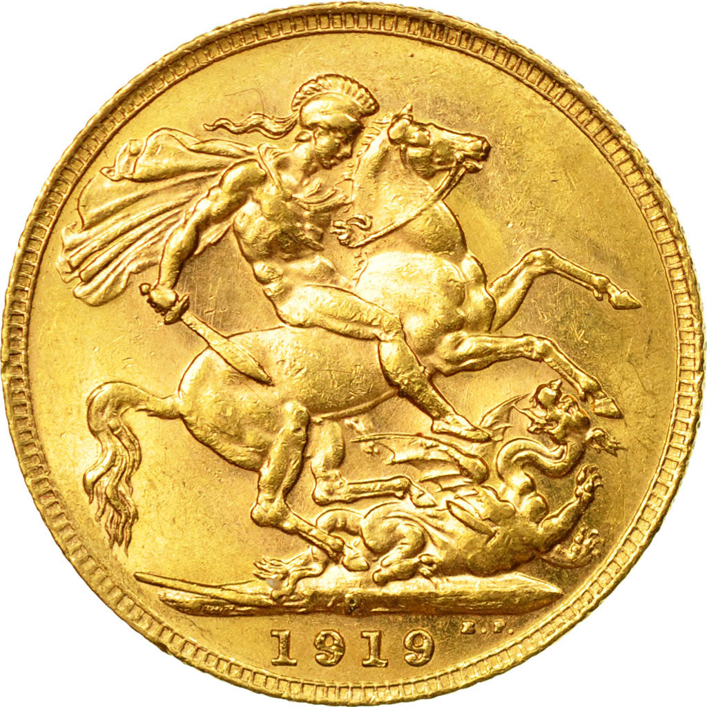 Moneda, Australia, George V, Sovereign, 1919, Perth, EBC+, Oro, KM:29