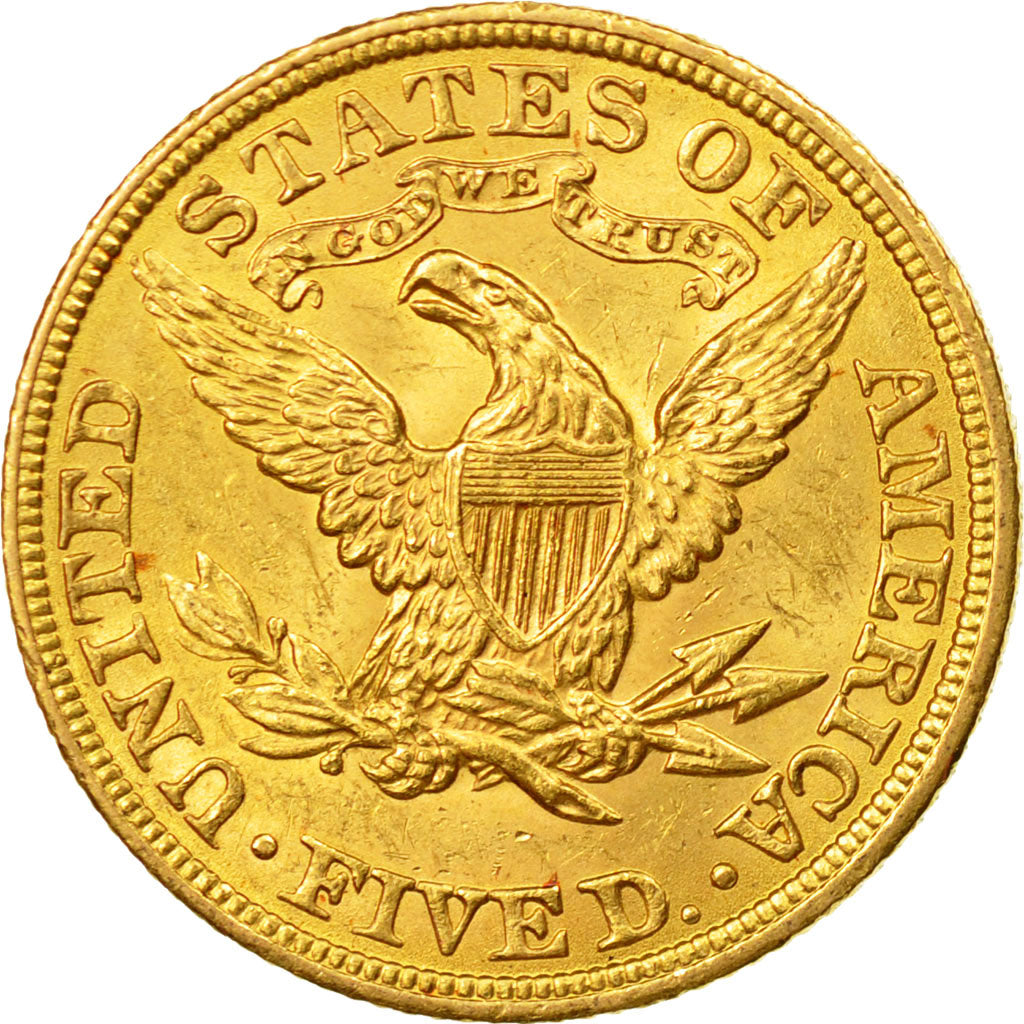 Coin, United States, 5 Dollars Coronet Head, 1902, Philadelphia, MS(60-62), Gold