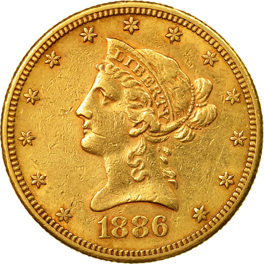 Coin, United States, 10 Dollars Coronet Head, 1886 S, San Francisco, KM 102