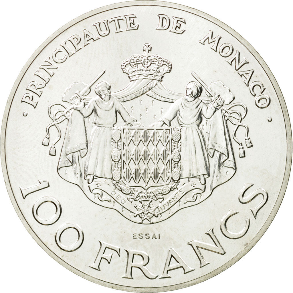 Coin, Monaco, Rainier III, 100 Francs, 1982, Paris, ESSAI, MS(65-70), Silver