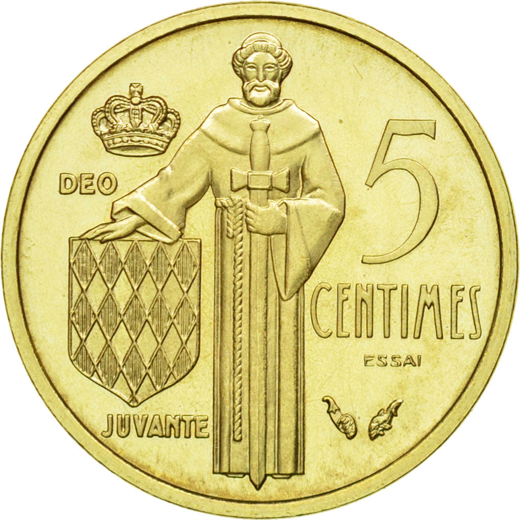 Coin, Monaco, Rainier III, 5 Centimes, 1976, Paris, ESSAI, MS(65-70)
