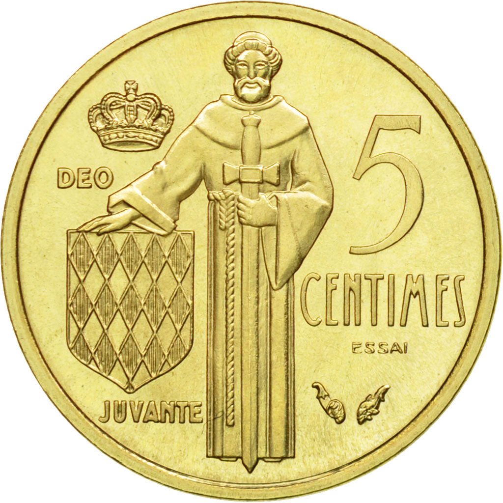 Coin, Monaco, Rainier III, 5 Centimes, 1976, Paris, ESSAI, MS(65-70)