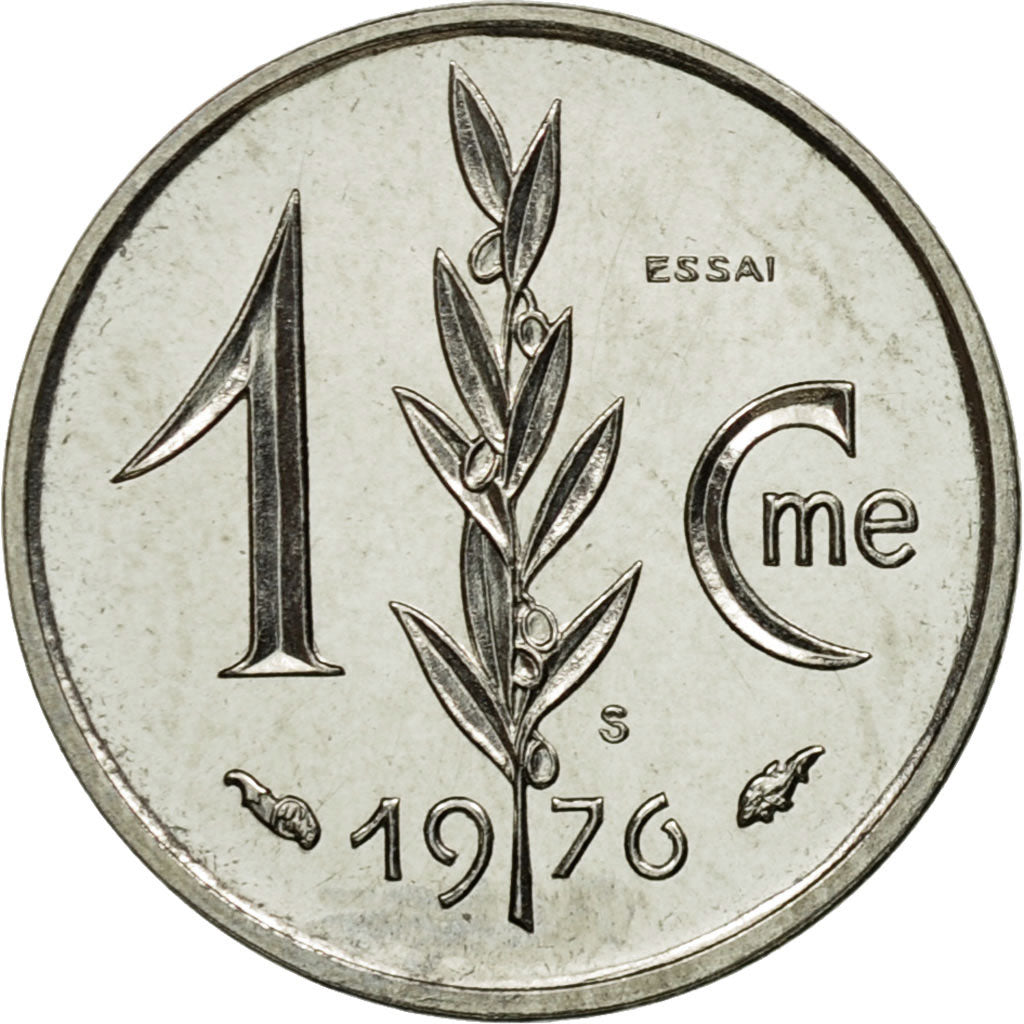 Coin, Monaco, Rainier III, Centime, 1976, Paris, ESSAI, MS(65-70), Stainless