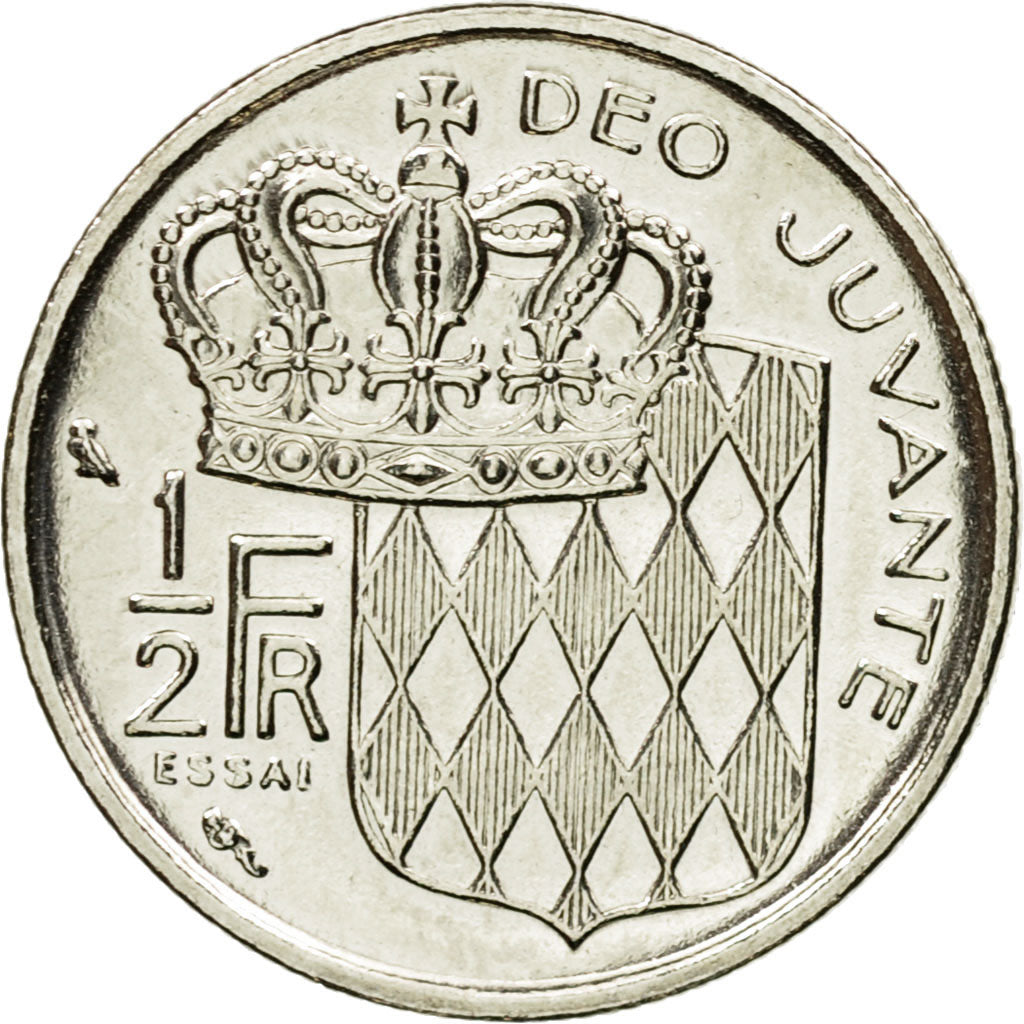 Coin, Monaco, Rainier III, 1/2 Franc, 1965, Paris, ESSAI, MS(65-70), Nickel