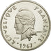 Munten, Nieuwe Hebriden, 20 Francs, 1967, Paris, ESSAI, FDC, Nickel, KM:E3