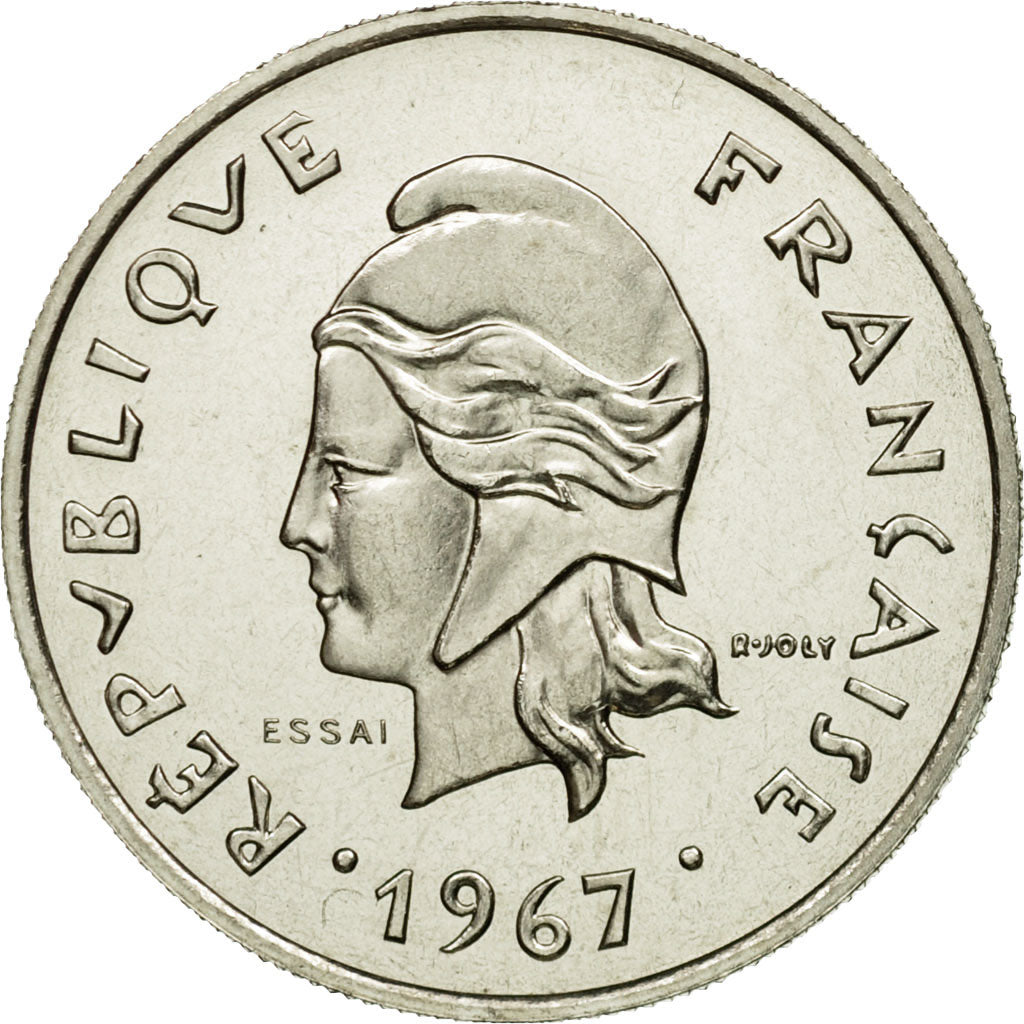 Coin, New Hebrides, 10 Francs, 1967, Paris, ESSAI, MS(65-70), Nickel, KM:E2