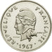 Coin, New Hebrides, 10 Francs, 1967, Paris, ESSAI, MS(65-70), Nickel, KM:E2