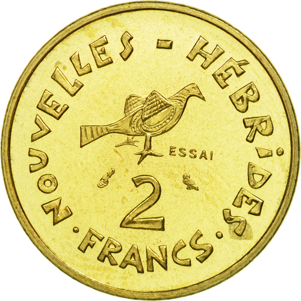 Coin, New Hebrides, 2 Francs, 1970, Paris, ESSAI, MS(65-70)