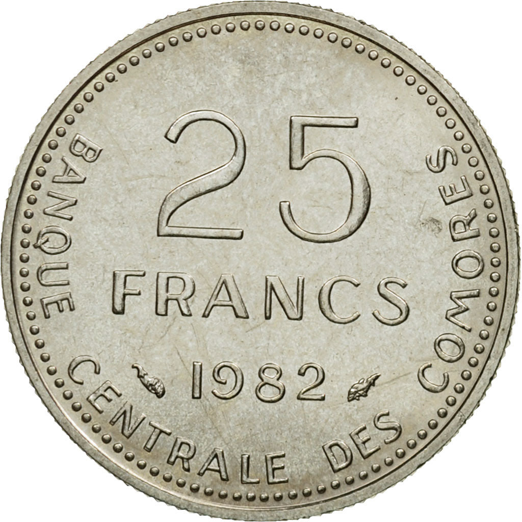 Coin, Comoros, 25 Francs, 1982, Paris, ESSAI, MS(65-70), Nickel, KM:E8