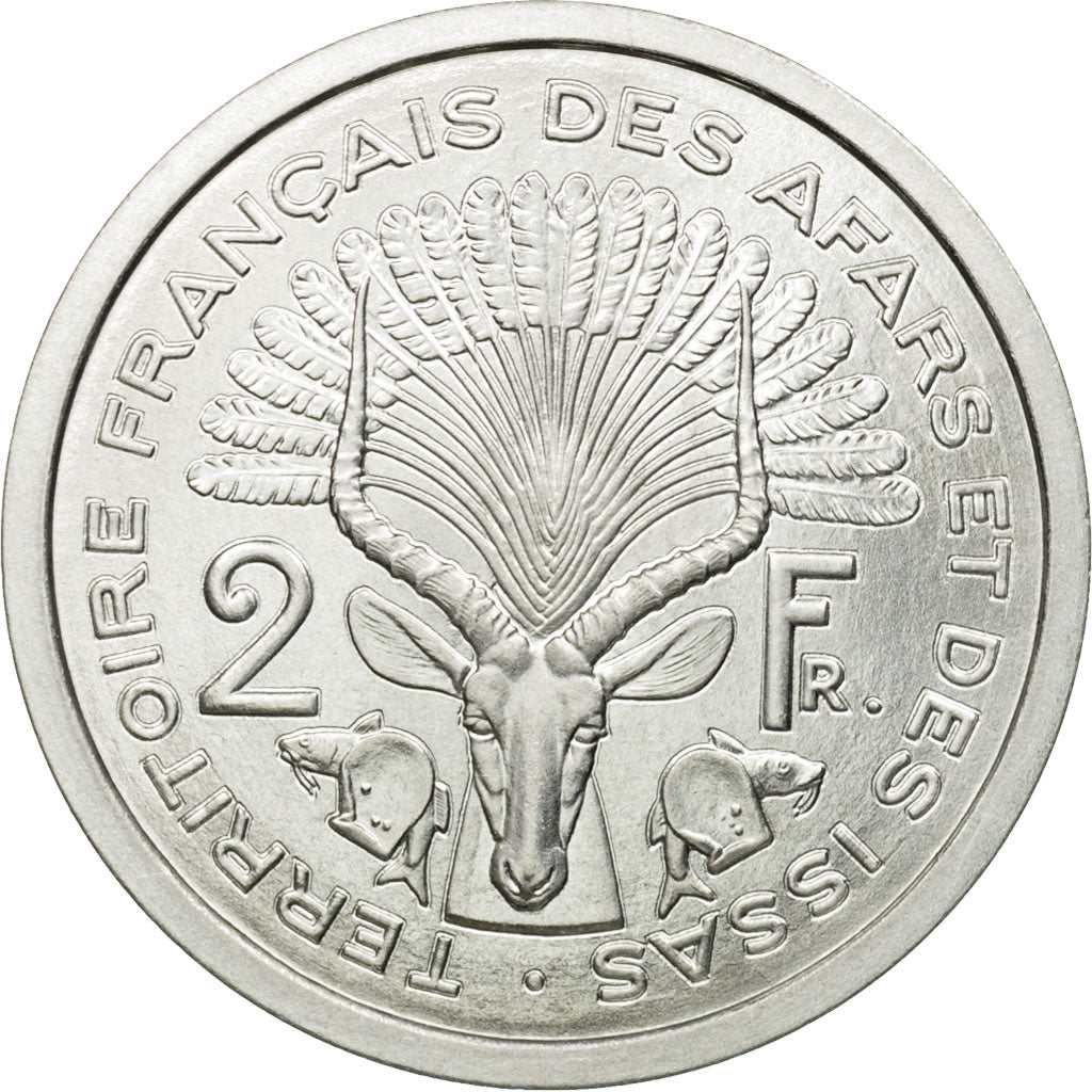 Moneta, AFARS E ISSAS FRANCESI, 2 Francs, 1968, Paris, ESSAI, FDC, Alluminio