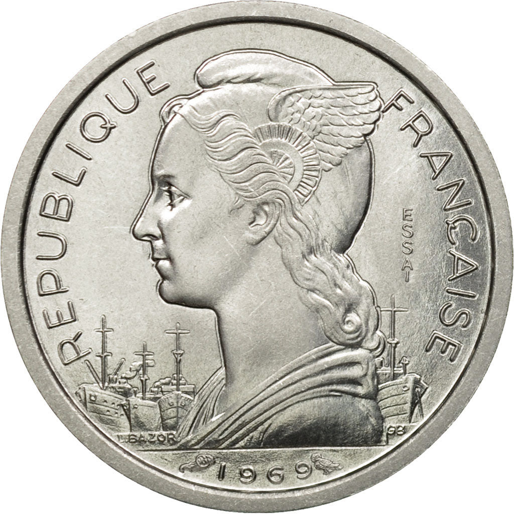 Coin, FRENCH AFARS & ISSAS, Franc, 1969, Paris, ESSAI, MS(65-70), Aluminium