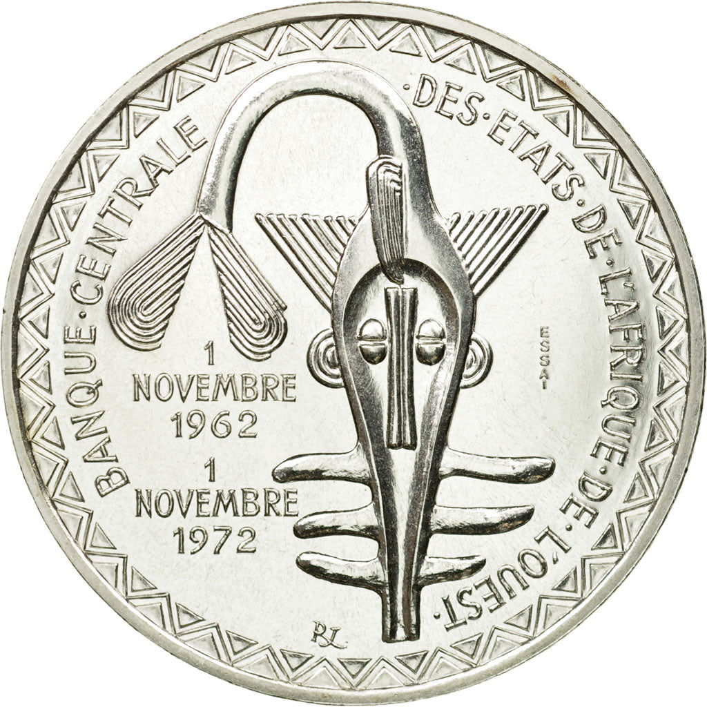 Coin, West African States, 500 Francs, 1972, Paris, ESSAI, MS(65-70), Silver