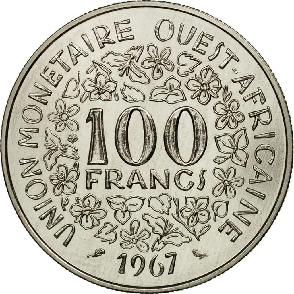 Coin, West African States, 100 Francs, 1967, Paris, ESSAI, MS(65-70), Nickel