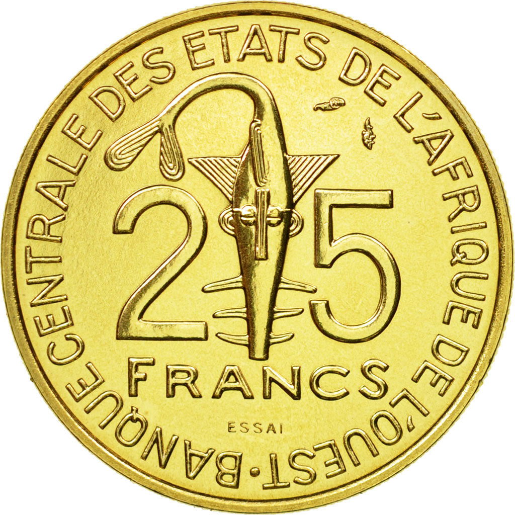 Coin, West African States, 25 Francs, 1980, Paris, ESSAI, MS(65-70)