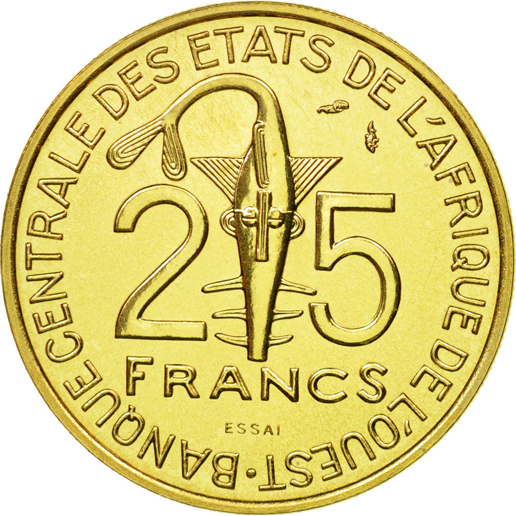 Coin, West African States, 25 Francs, 1980, Paris, ESSAI, MS(65-70)