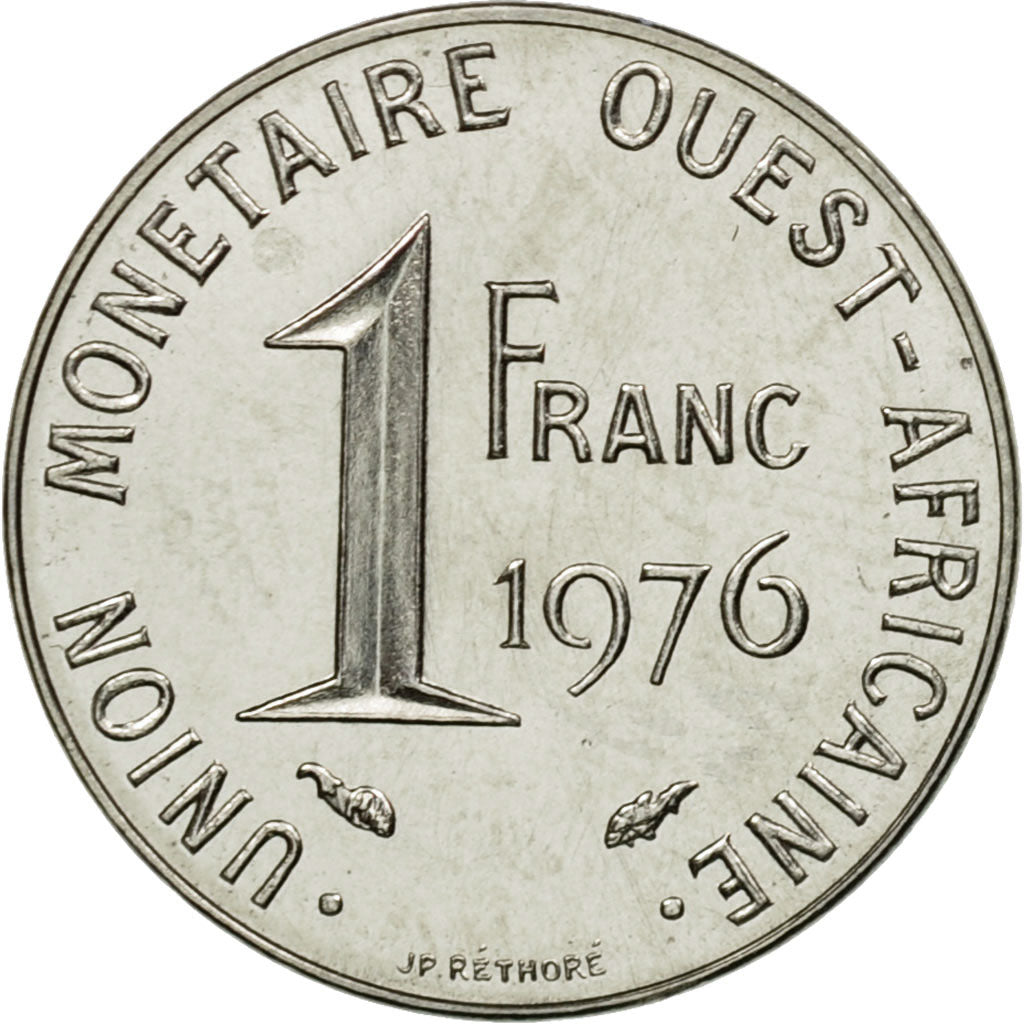 Coin, West African States, Franc, 1976, Paris, ESSAI, MS(65-70), Steel, KM:E8