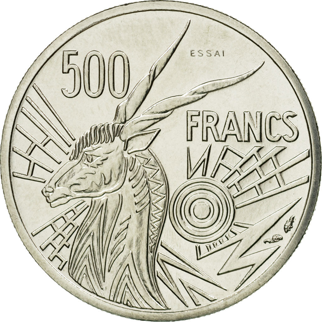 Coin, Central African States, 500 Francs, 1976, Paris, ESSAI, MS(65-70), Nickel