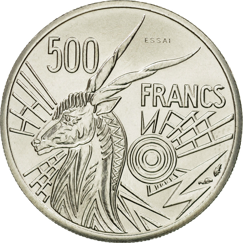Coin, Central African States, 500 Francs, 1976, Paris, ESSAI, MS(65-70), Nickel