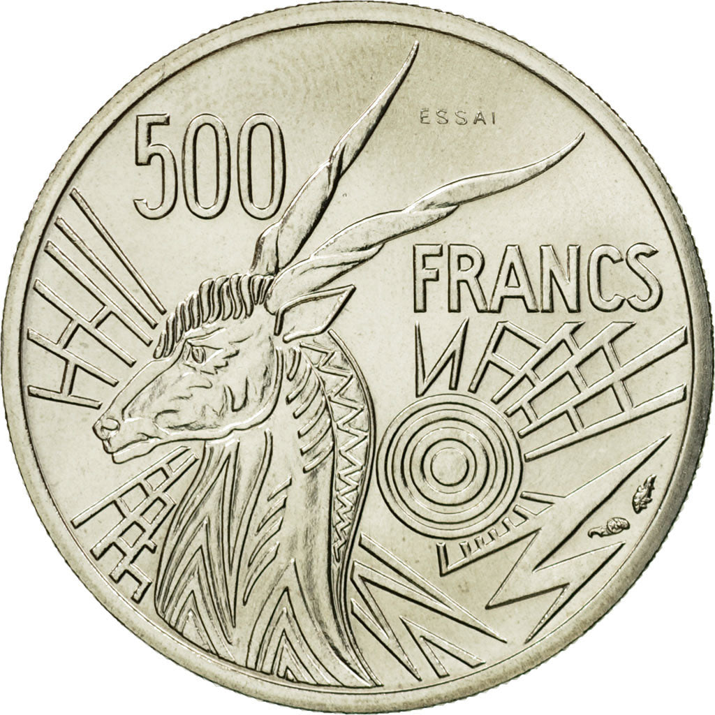 Coin, Central African States, 500 Francs, 1976, Paris, ESSAI, MS(65-70), Nickel