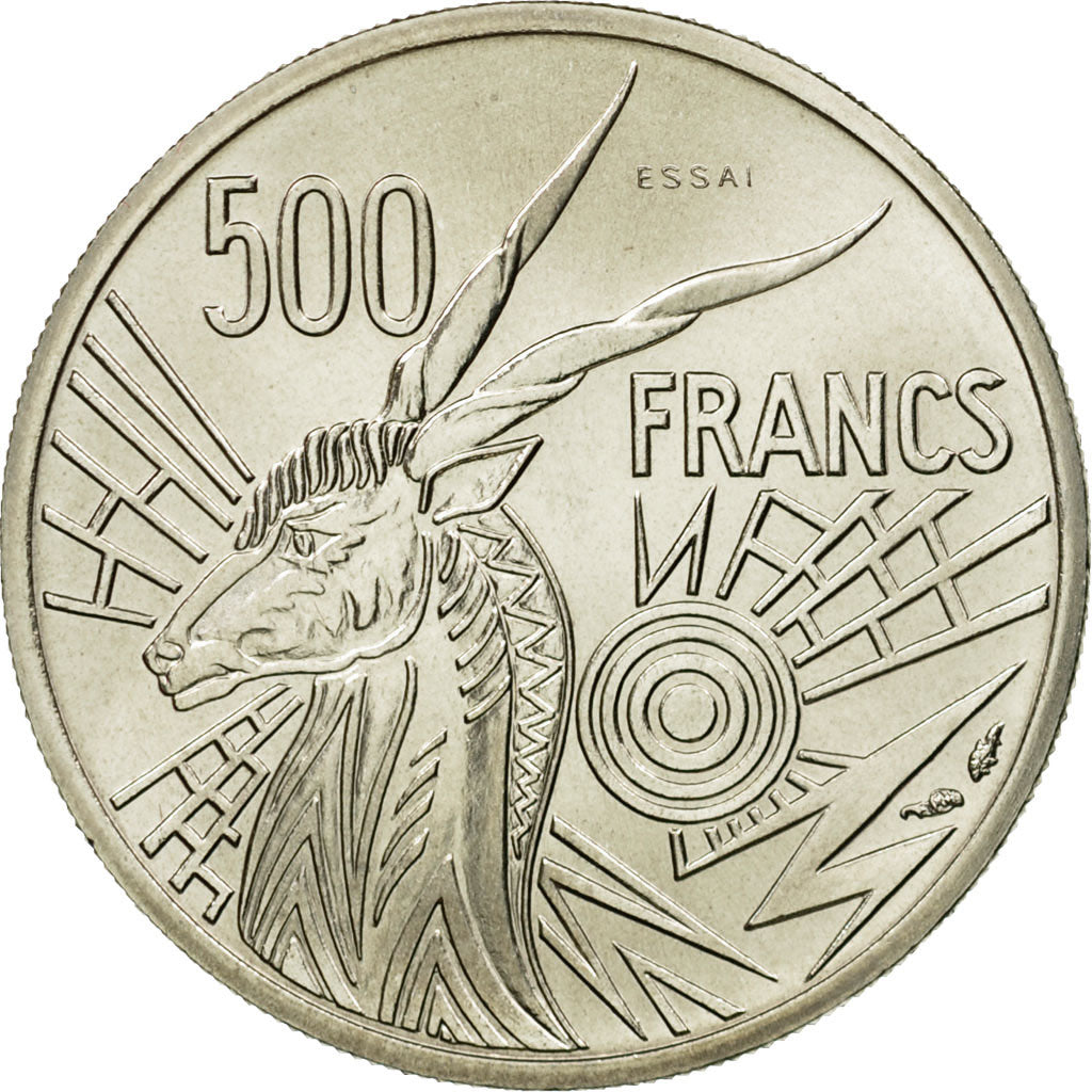 Coin, Central African States, 500 Francs, 1976, Paris, ESSAI, MS(65-70), Nickel