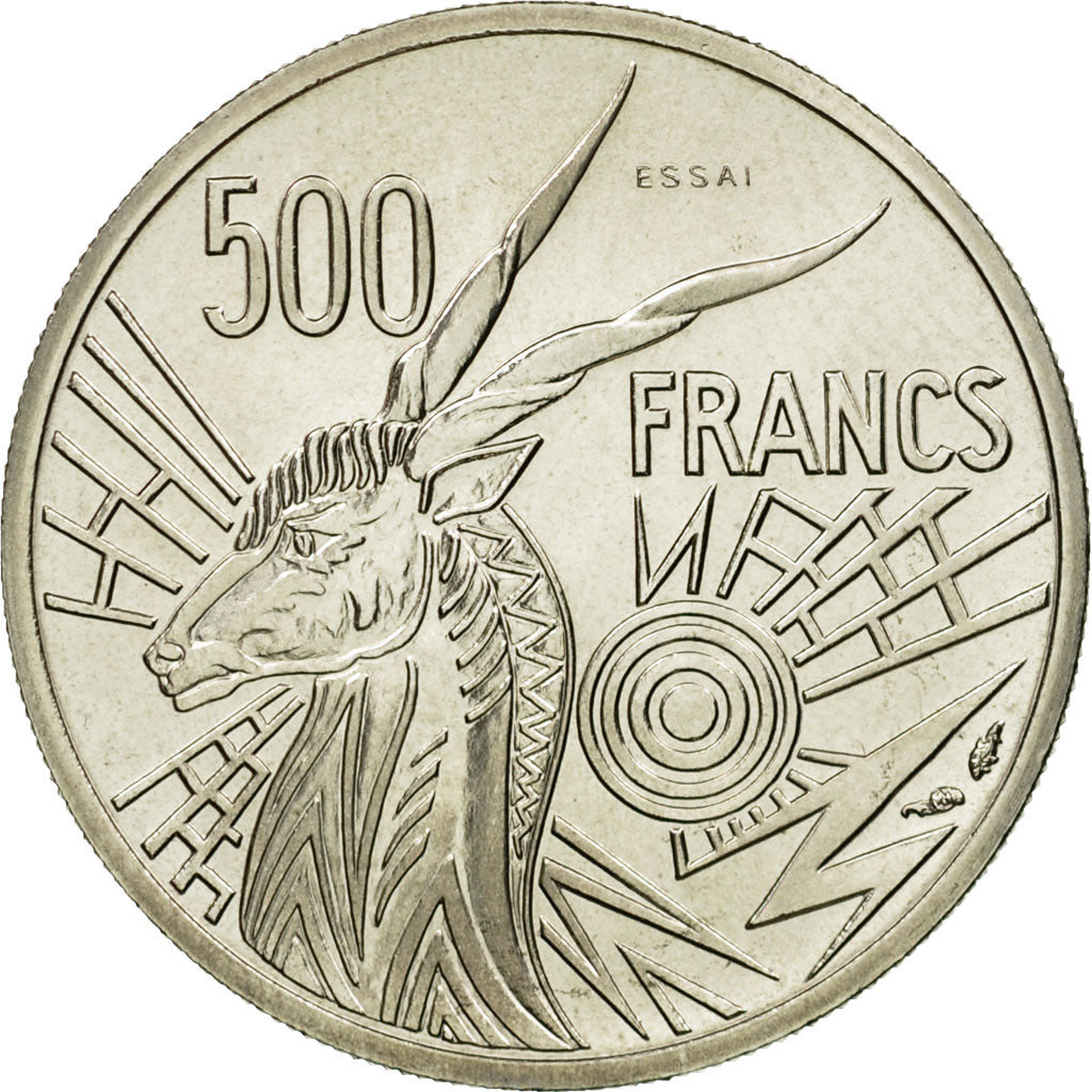 Coin, Central African States, 500 Francs, 1976, Paris, ESSAI, MS(65-70), Nickel