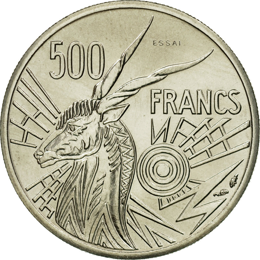 Coin, Central African States, 500 Francs, 1976, Paris, ESSAI, MS(65-70), Nickel