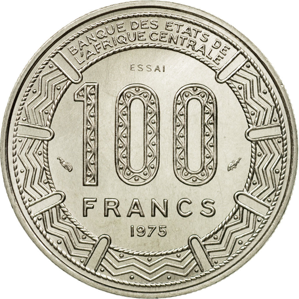 Coin, Cameroon, 100 Francs, 1975, Paris, ESSAI, MS(65-70), Nickel, KM:E16