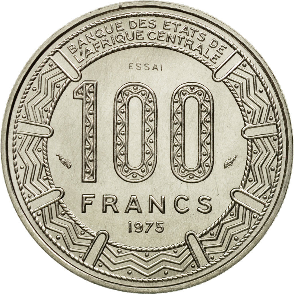 Coin, Cameroon, 100 Francs, 1975, Paris, ESSAI, MS(65-70), Nickel, KM:E16