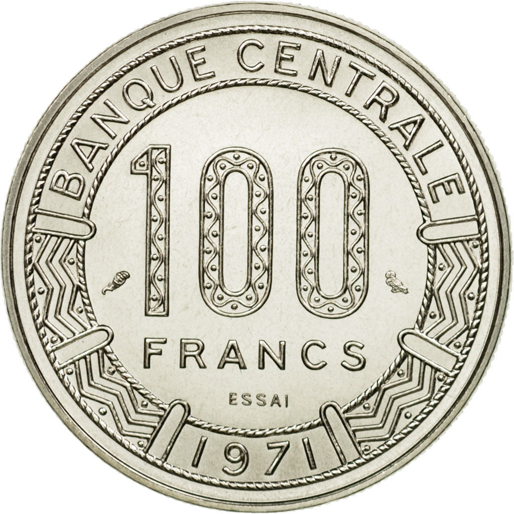 Coin, Gabon, 100 Francs, 1971, Paris, ESSAI, MS(65-70), Nickel, KM:E3