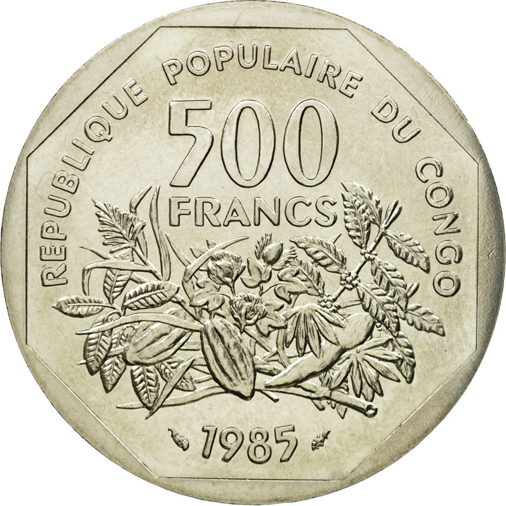 Coin, Congo Republic, 500 Francs, 1985, Paris, ESSAI, MS(65-70), Nickel, KM:E5