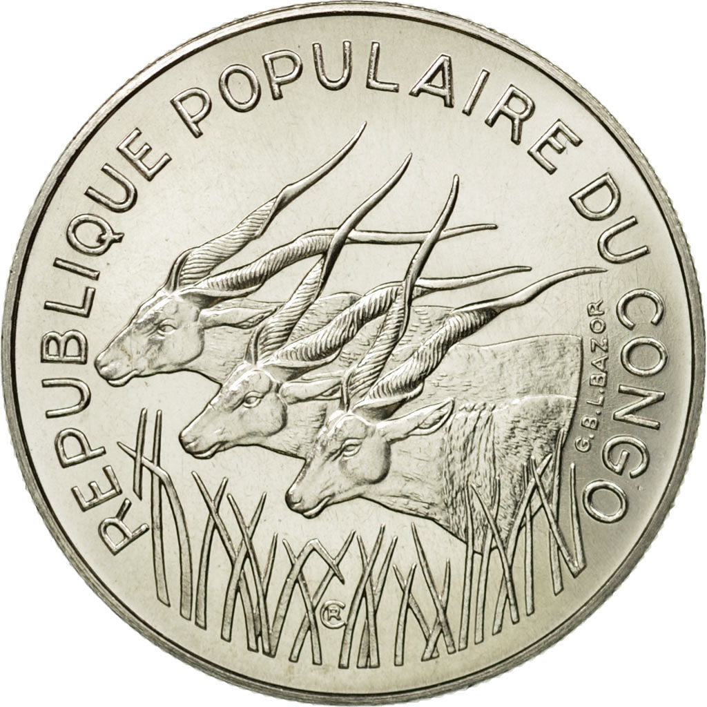 Coin, Congo Republic, 100 Francs, 1975, Paris, ESSAI, MS(65-70), Nickel, KM:E3