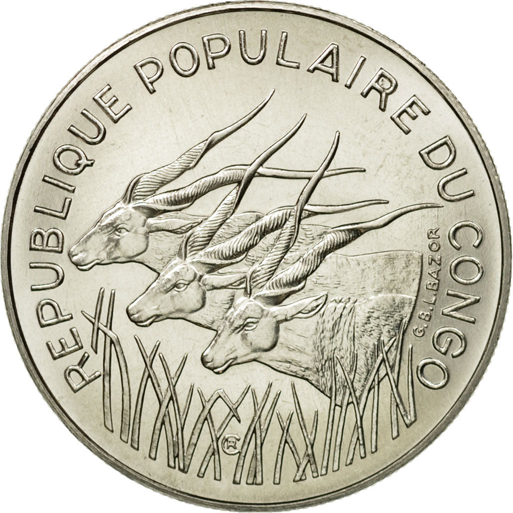 Coin, Congo Republic, 100 Francs, 1975, Paris, ESSAI, MS(65-70), Nickel, KM:E3