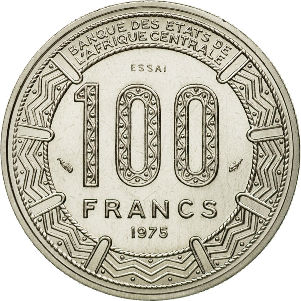 Coin, Congo Republic, 100 Francs, 1975, Paris, ESSAI, MS(65-70), Nickel, KM:E3