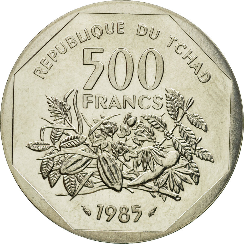Coin, Chad, 500 Francs, 1985, Paris, ESSAI, MS(65-70), Copper-nickel, KM:E6