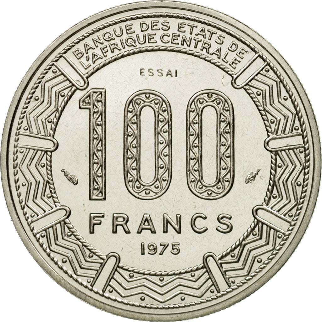 Coin, Chad, 100 Francs, 1975, Paris, ESSAI, MS(65-70), Nickel, KM:E5
