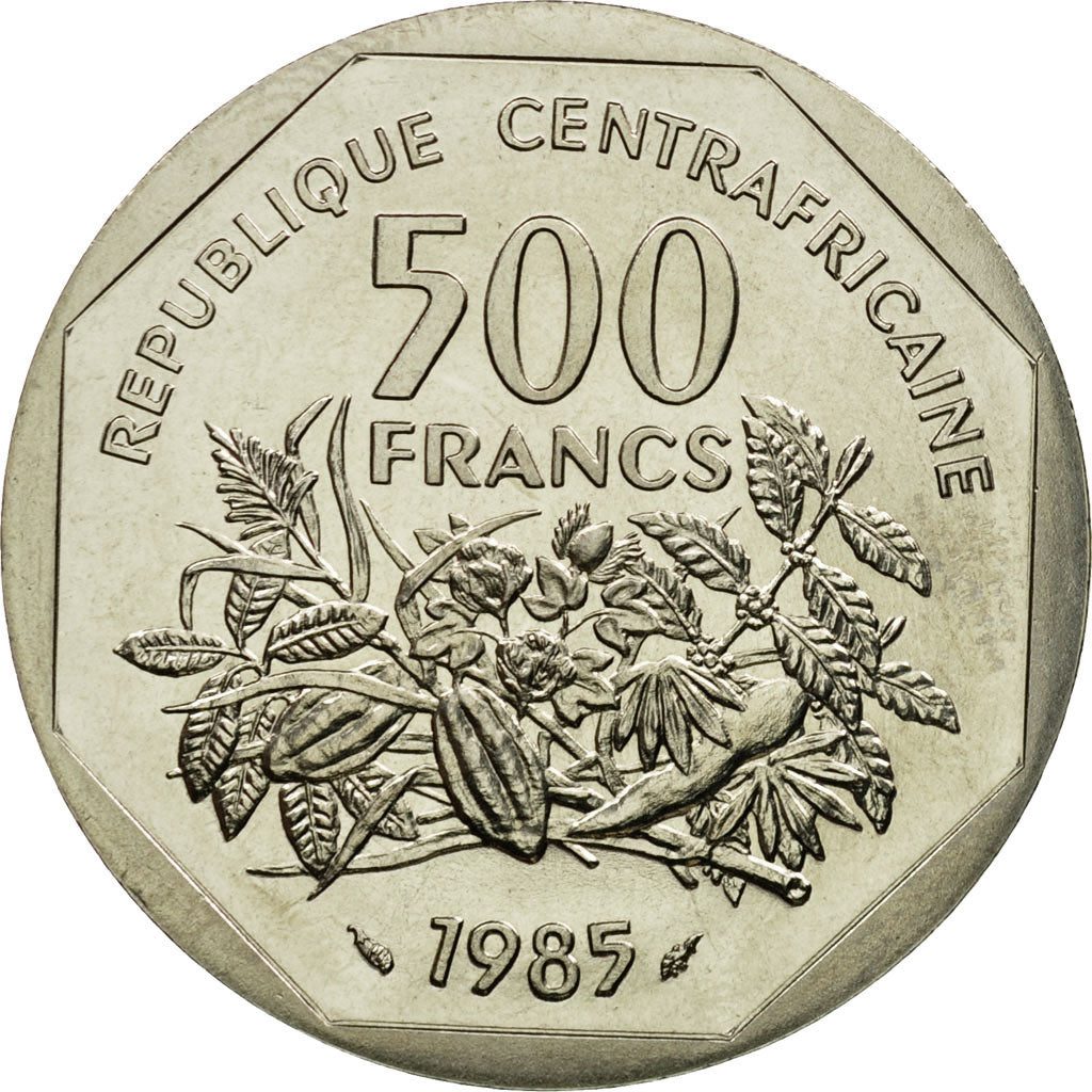 Coin, Central African Republic, 500 Francs, 1985, Paris, ESSAI, MS(65-70)