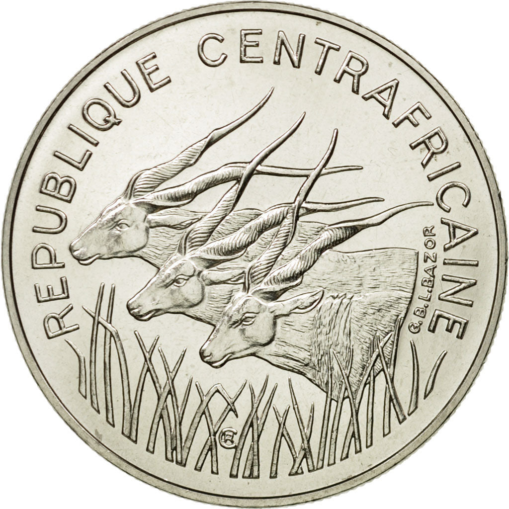 Coin, Central African Republic, 100 Francs, 1975, Paris, ESSAI, MS(65-70)