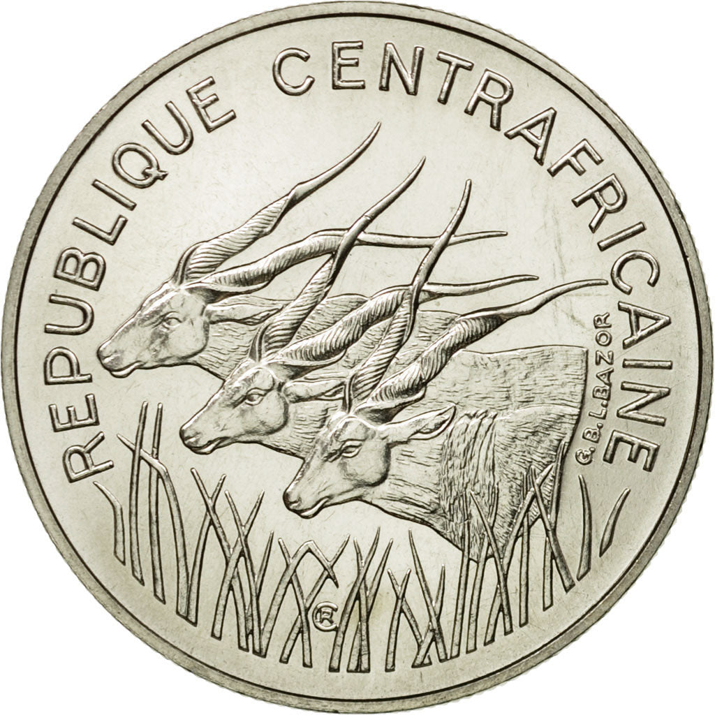 Coin, Central African Republic, 100 Francs, 1975, Paris, ESSAI, MS(65-70)