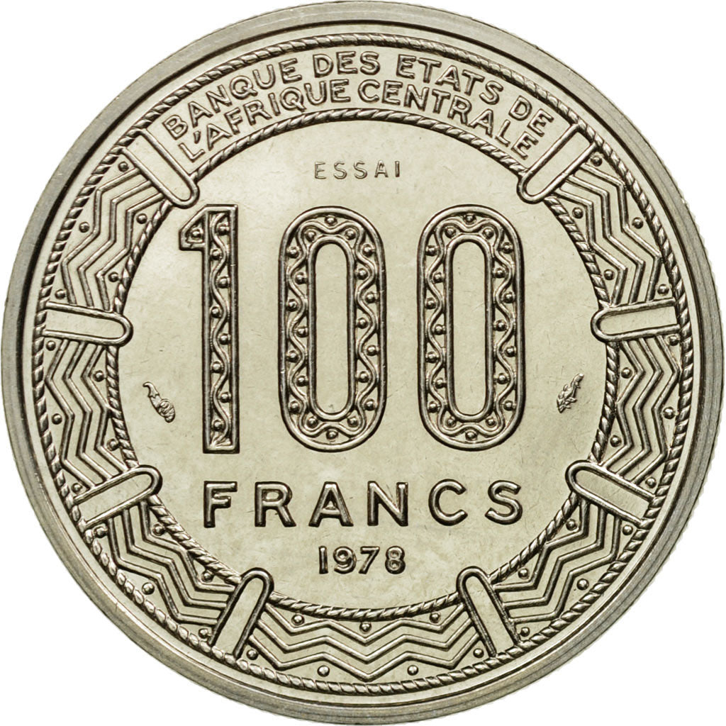 Coin, Central African Republic, 100 Francs, 1978, Paris, ESSAI, MS(65-70)