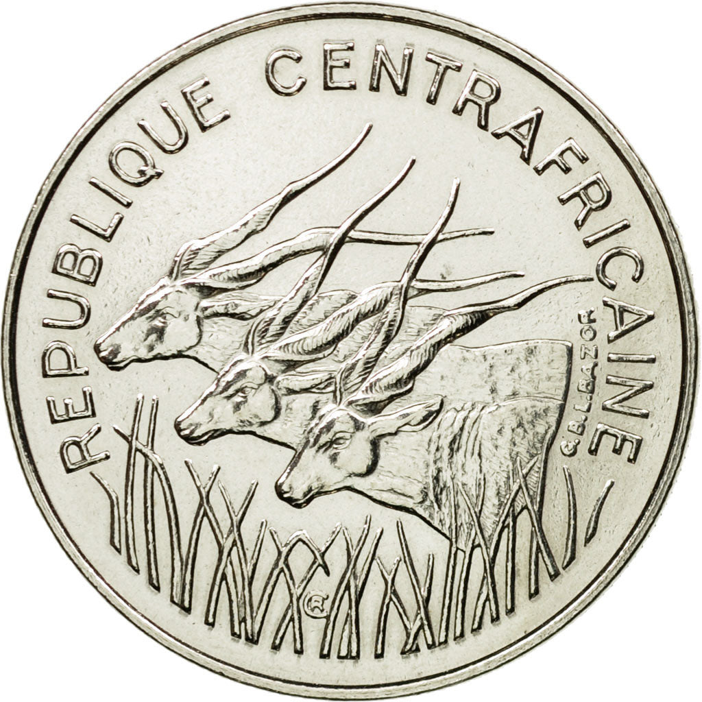 Coin, Central African Republic, 100 Francs, 1971, Paris, ESSAI, MS(63), Nickel