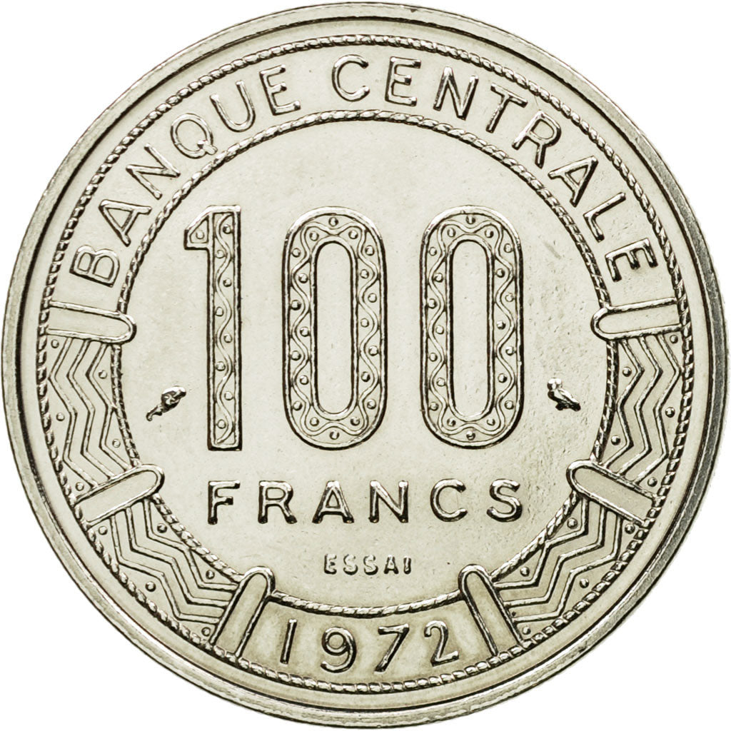 Coin, Cameroon, 100 Francs, 1972, Paris, ESSAI, MS(63), Nickel, KM:E15