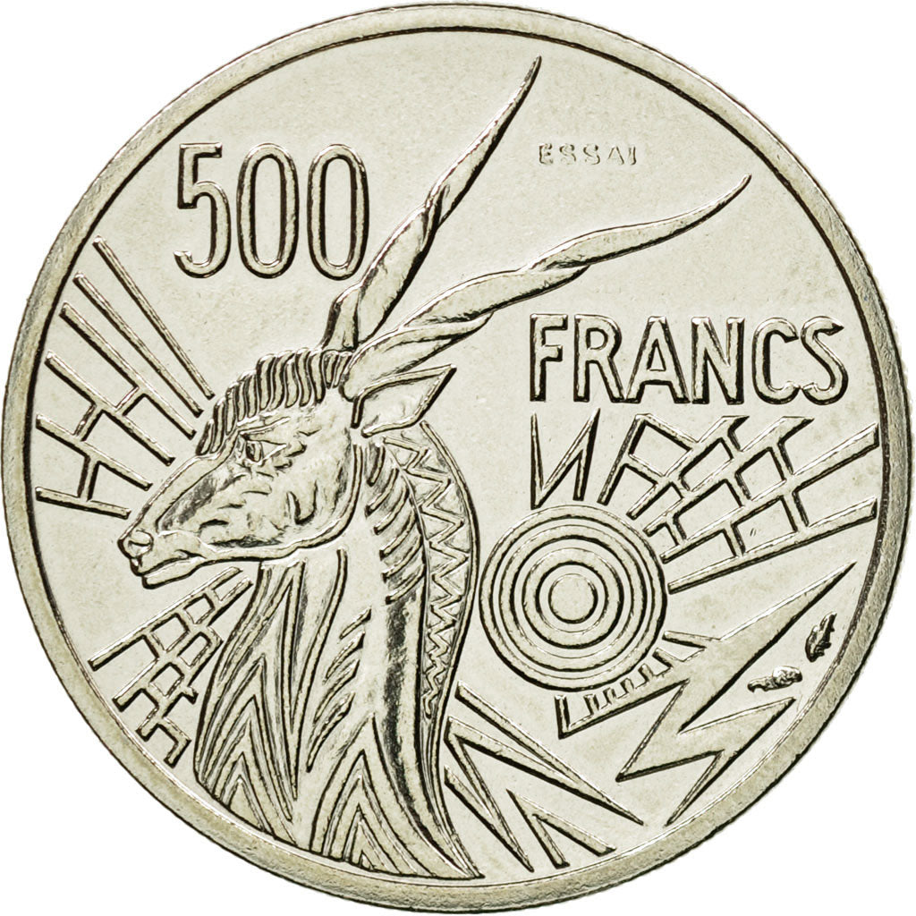 Coin, Central African States, 500 Francs, 1976, Paris, ESSAI, MS(64), Nickel