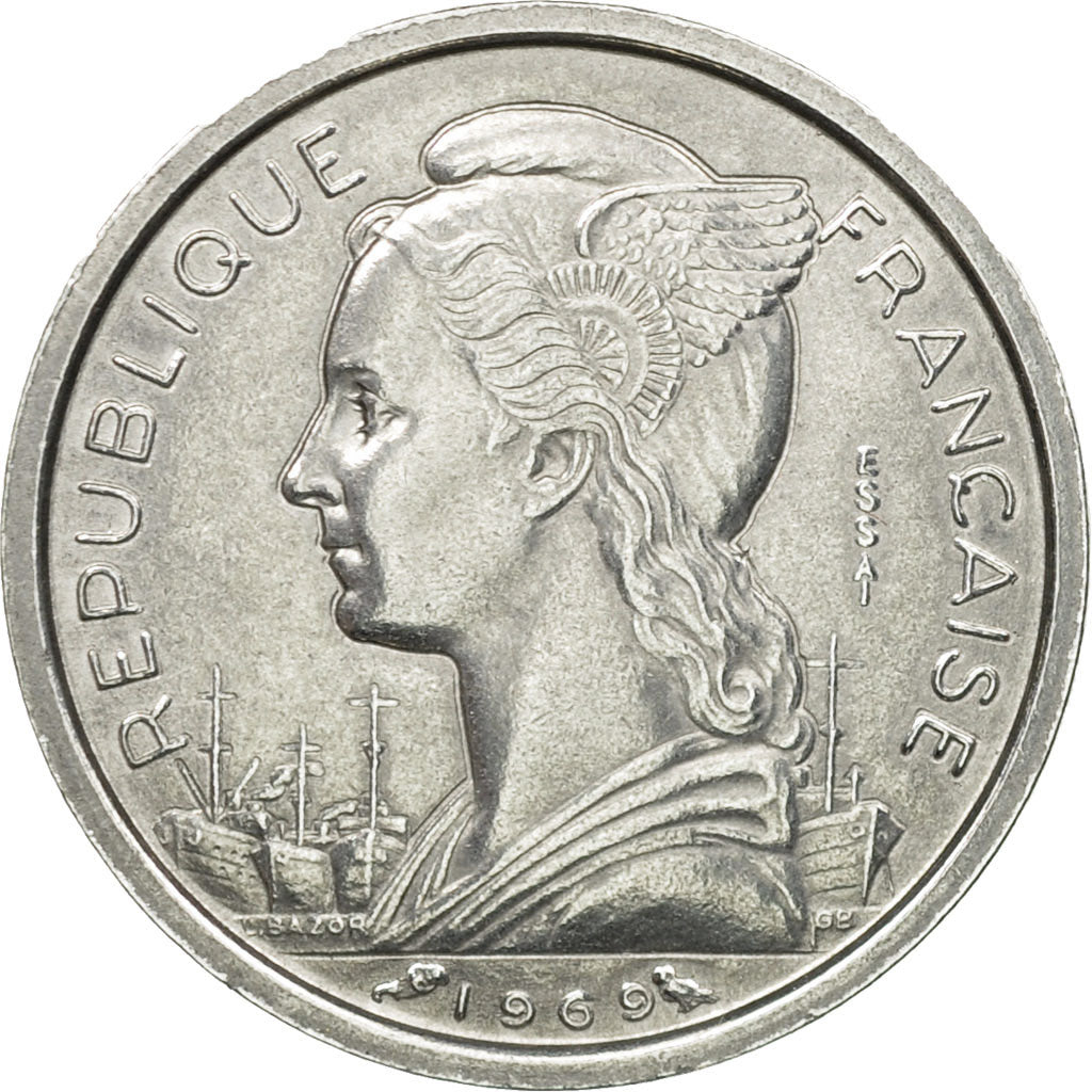 Coin, FRENCH AFARS & ISSAS, Franc, 1969, Paris, ESSAI, MS(64), Aluminium, KM:E4