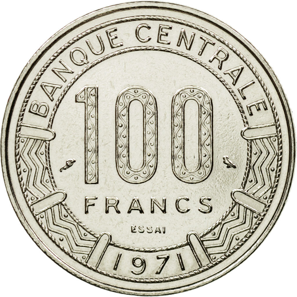 Coin, Cameroon, 100 Francs, 1971, Paris, ESSAI, MS(64), Nickel, KM:E13