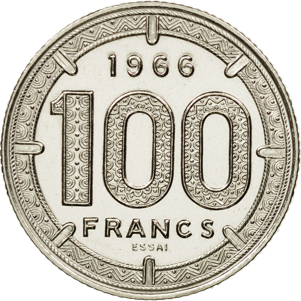Coin, Cameroon, 100 Francs, 1966, Paris, ESSAI, MS(64), Nickel, KM:E11