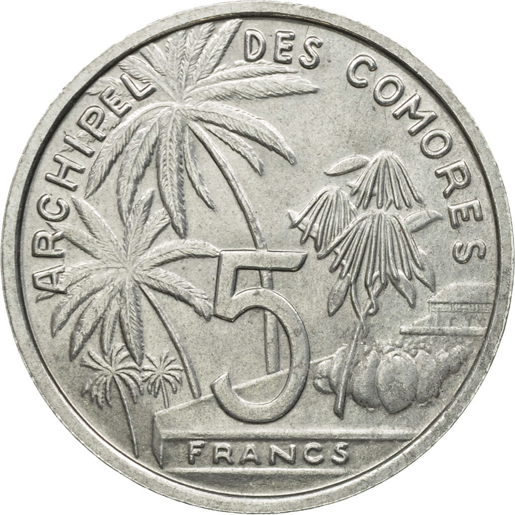 Coin, Comoros, 5 Francs, 1964, Paris, ESSAI, MS(63), Aluminum, KM:E3